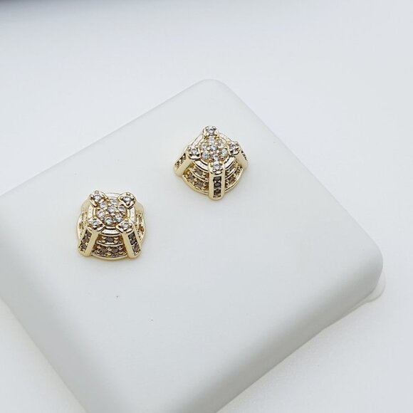 "14K Gold Plated Cubic Zircon Earrings, EVBRS455 - Picture 6 of 9